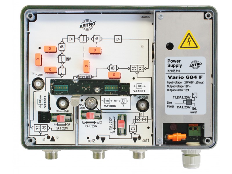 Produktabbildung VARIO 684 F PG11, Fernspeisbarer, modularer Breitbandverstärker